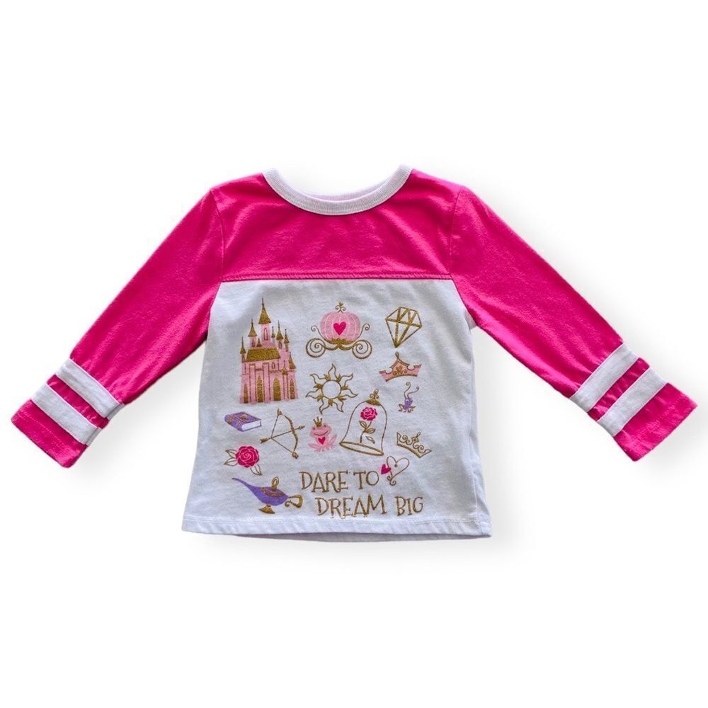Disney Princess Toddler Girl ‘Dare to Dream Big’ 3/4 Sleeve Top Size 2